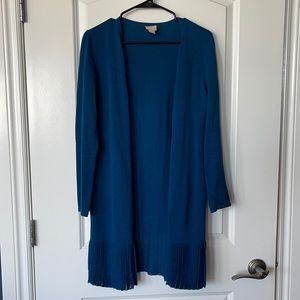 Chico’s Open Front Cardigan w Pleated Bottom